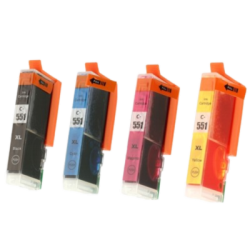 Zestaw tuszy INQ CMYK PGI-550 PGI-551 CMYK do drukarek CANON MG5450 / MG5550 / MG6350 - zamienniki